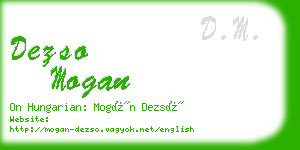 dezso mogan business card